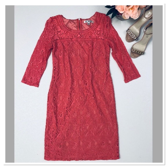 Versona Dresses & Skirts - Boutique Versona lace overlay pink mini dress s. 4